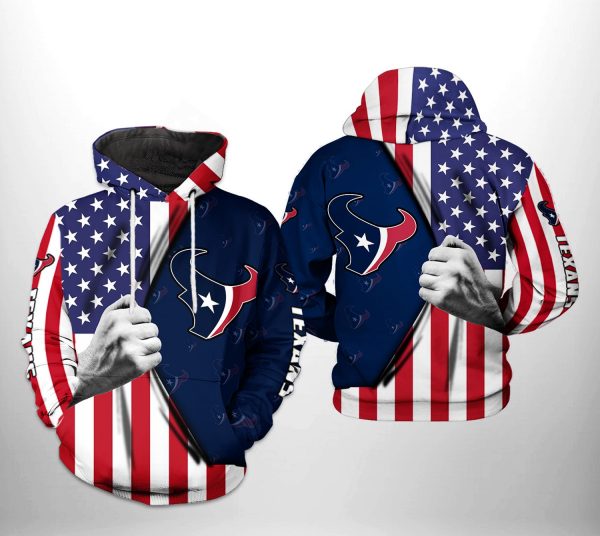 Houston Texans NFL US Flag Team 3D Printed Hoodie/Zipper Hoodie