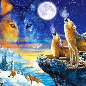Howling Wolves Jigsaw Puzzle Set