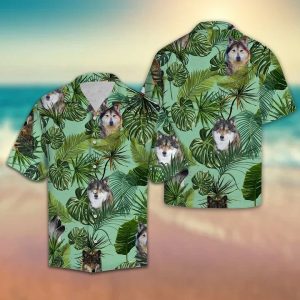 Huge Wolf Tropical Hawaiian Shirt Summer Button Up