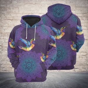 Hummingbird Mandala 3D Printed Hoodie/Zipper Hoodie
