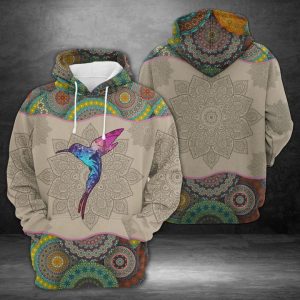 Hummingbird Mandala 3D Printed Hoodie/Zipper Hoodie