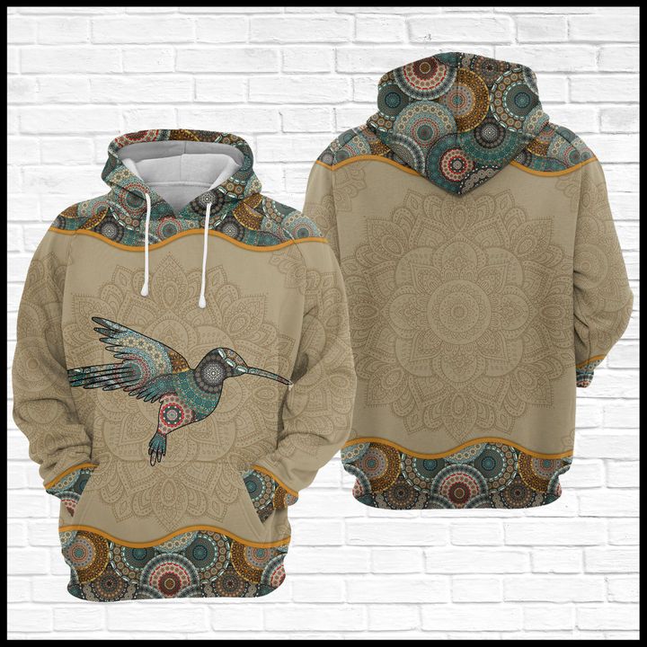 Hummingbird Mandala 3D Printed Hoodie/Zipper Hoodie Hummingbird Mandala 3D Printed Hoodie/Zipper Hoodie