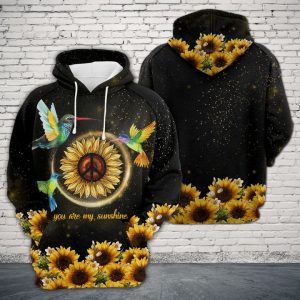 Hummingbird With Sunflower 3D Printed Hoodie/Zipper Hoodie