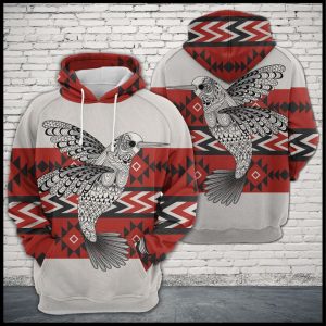 Hummingbird Zentangle Native Pattern 3D Printed Hoodie/Zipper Hoodie