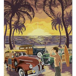 Huntington Beach Woodies And Sunset Jigsaw Puzzle Set