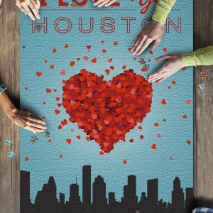 I Love You Houston, Texas Jigsaw Puzzle Set