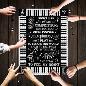 I Play To Feel My Heart Piano Jigsaw Puzzle Set