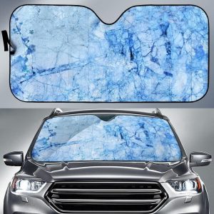 Ice Blue Marble Car Auto Sun Shade