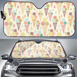 Ice Cream Cone Pattern Car Auto Sun Shade