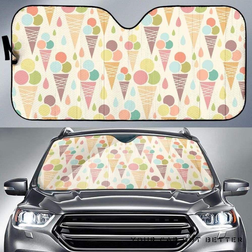 Ice Cream Cone Pattern Car Auto Sun Shade Ice Cream Cone Pattern Car Auto Sun Shade
