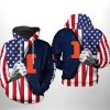Illinois Fighting Illini NCAA US Flag 3D Printed Hoodie/Zipper Hoodie