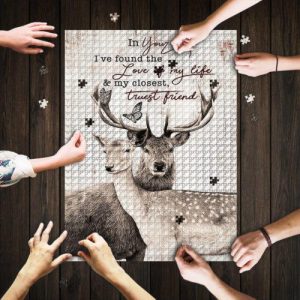 In You I Have Found The Love Of My Life & My Closest, Truest Friend, Buck And Doe Jigsaw Puzzle Set