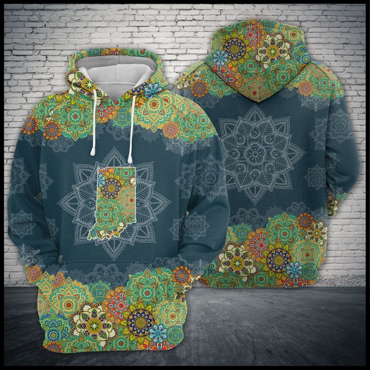 Indiana Floral Mandala 3D Printed Hoodie/Zipper Hoodie Indiana Floral Mandala 3D Printed Hoodie/Zipper Hoodie