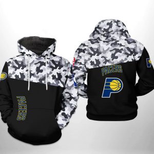 Indiana Pacers NBA Camo Veteran Team 3D Printed Hoodie/Zipper Hoodie