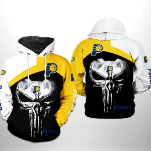 Indiana Pacers NBA Skull Punisher Team 3D Printed Hoodie/Zipper Hoodie