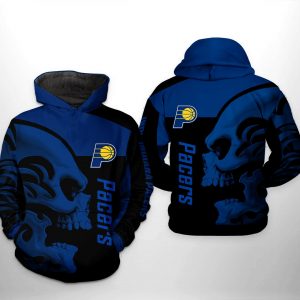 Indiana Pacers NBA Skull Team 3D Printed Hoodie/Zipper Hoodie