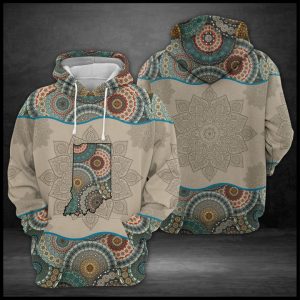 Indiana State Mandala 3D Printed Hoodie/Zipper Hoodie