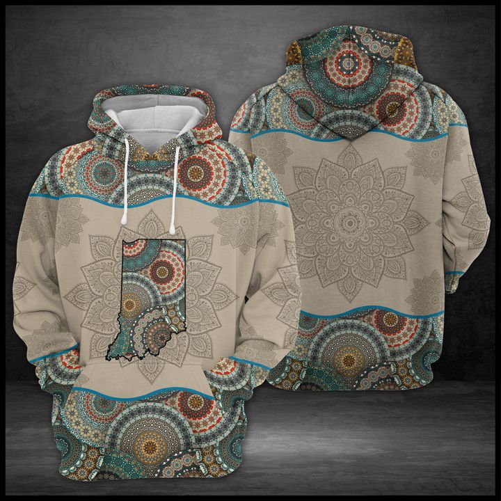 Indiana State Mandala 3D Printed Hoodie/Zipper Hoodie Indiana State Mandala 3D Printed Hoodie/Zipper Hoodie