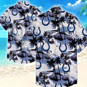 Indianapolis Colts Coconut Tree Hawaiian Shirt Summer Button Up