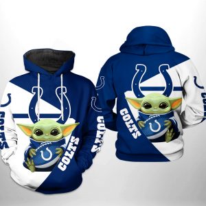 Indianapolis Colts NFL Baby Yoda Team 3D Printed Hoodie/Zipper Hoodie
