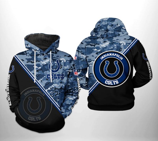 Indianapolis Colts NFL Camo Team 3D Printed Hoodie/Zipper Hoodie