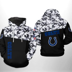 Indianapolis Colts NFL Camo Veteran Team 3D Printed Hoodie/Zipper Hoodie