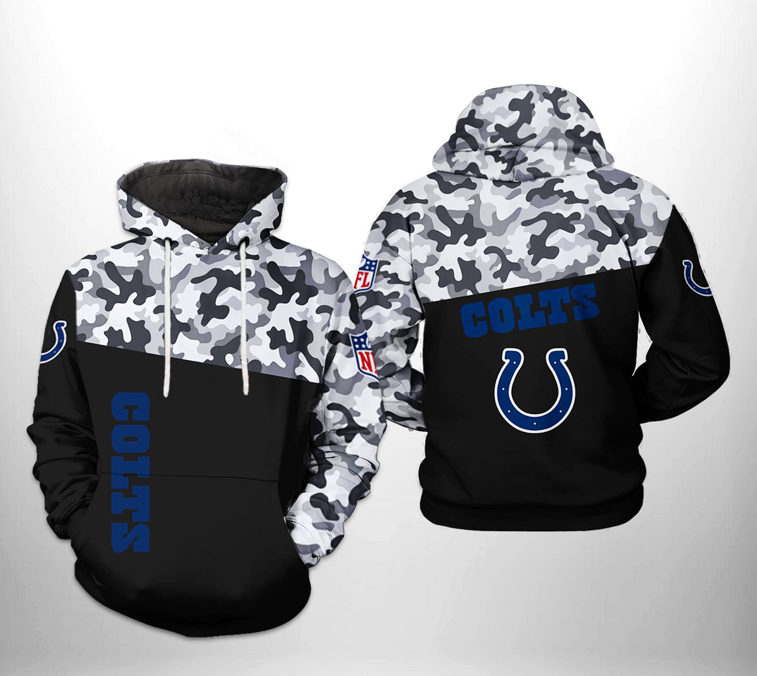 Indianapolis Colts NFL Camo Veteran Team 3D Printed Hoodie/Zipper Hoodie Indianapolis Colts NFL Camo Veteran Team 3D Printed Hoodie/Zipper Hoodie