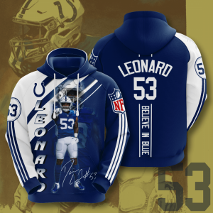Indianapolis Colts NFL Darius Leonard 3D Printed Hoodie/Zipper Hoodie