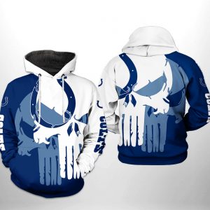 Indianapolis Colts NFL Team Skull 3D Printed Hoodie/Zipper Hoodie