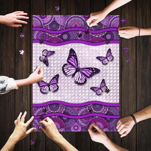 Insects, Purple Butterflies Jigsaw Puzzle Set