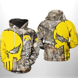 Iowa Hawkeyes NCAA Camo Veteran Hunting 3D Printed Hoodie/Zipper Hoodie