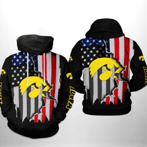 Iowa Hawkeyes NCAA US Flag 3D Printed Hoodie/Zipper Hoodie