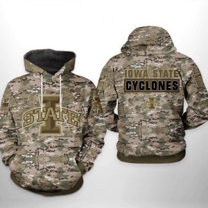 Iowa State Cyclones NCAA Camo Veteran 3D Printed Hoodie/Zipper Hoodie