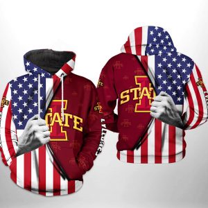 Iowa State Cyclones NCAA US Flag 3D Printed Hoodie/Zipper Hoodie