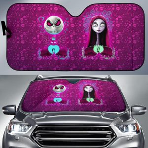 Jack And Sally Arts Cartoon Car Auto Sun Shade