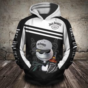 Jack Daniels Old Time Jack Skellington 3D Printed Hoodie/Zipper Hoodie