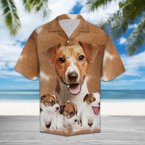 Jack Russell Terrier Great Hawaiian Shirt Summer Button Up
