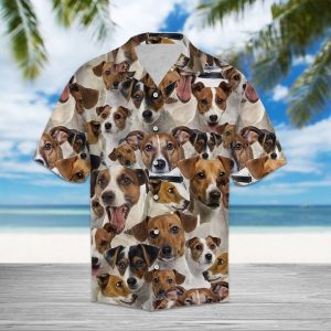 Jack Russell Terrier Hawaiian Shirt Summer Button Up