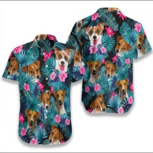 Jack Russell Terrier Hawaiian Shirt Summer Button Up