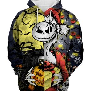 Jack Skellington Christmas Santa 3D Printed Hoodie/Zipper Hoodie