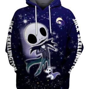 Jack Skellington Cute Star Sky Art 3D Printed Hoodie/Zipper Hoodie