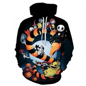 Jack Skellington Nightmare Before Christmas Cute Art 3D Printed Hoodie/Zipper Hoodie