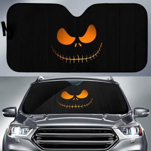 Jack Skellington Pumpkin Face Nightmare Car Auto Sun Shade