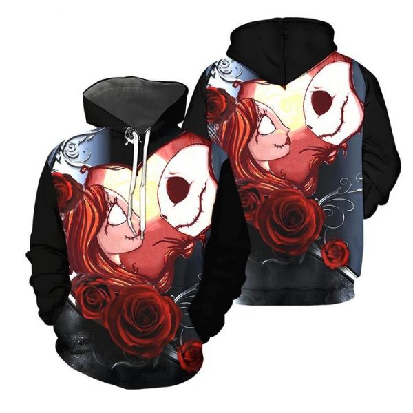 Jack Skellington Sally Romance Art 3D Printed Hoodie/Zipper Hoodie