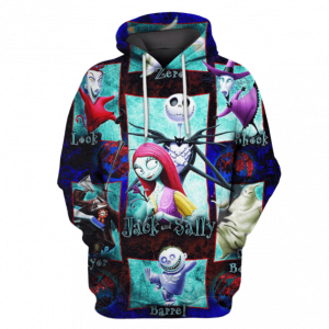 Jack and Sally Nightmare Before Christmas 3D Printed Hoodie/Zipper Hoodie