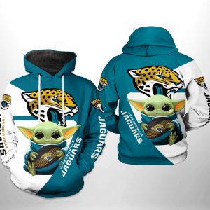 Jacksonville Jaguars NFL Baby Yoda Team 3D Printed Hoodie/Zipper Hoodie