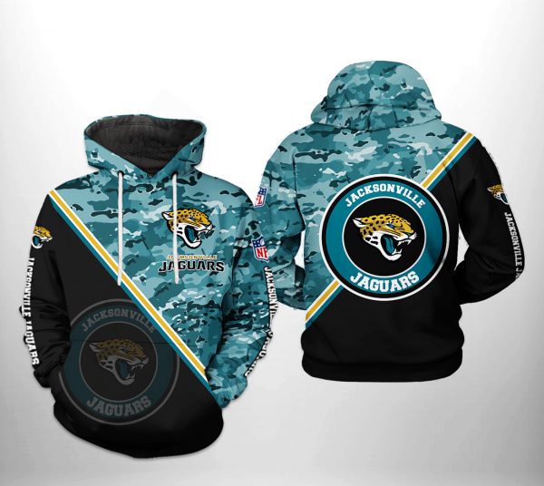 Jacksonville Jaguars NFL Camo Team 3D Printed Hoodie/Zipper Hoodie