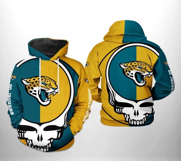 Jacksonville Jaguars NFL Grateful Dead 3D Printed Hoodie/Zipper Hoodie