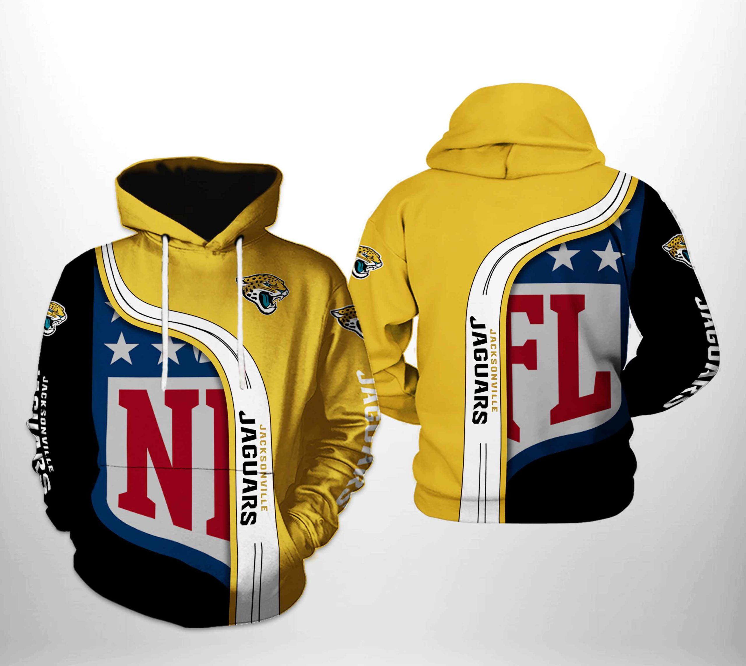 Jacksonville Jaguars NFL Team 3D Printed Hoodie/Zipper Hoodie Jacksonville Jaguars NFL Team 3D Printed Hoodie/Zipper Hoodie