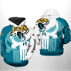 Jacksonville Jaguars NFL Team Skull 3D Printed Hoodie/Zipper Hoodie